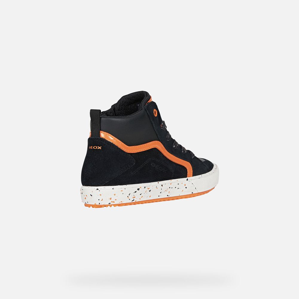 Tenis Geox Menino Pretas/Laranja - Alonisso - PUQSB8360